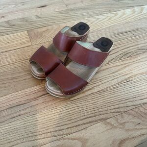 Troentorp Brown Leather Mules for Women